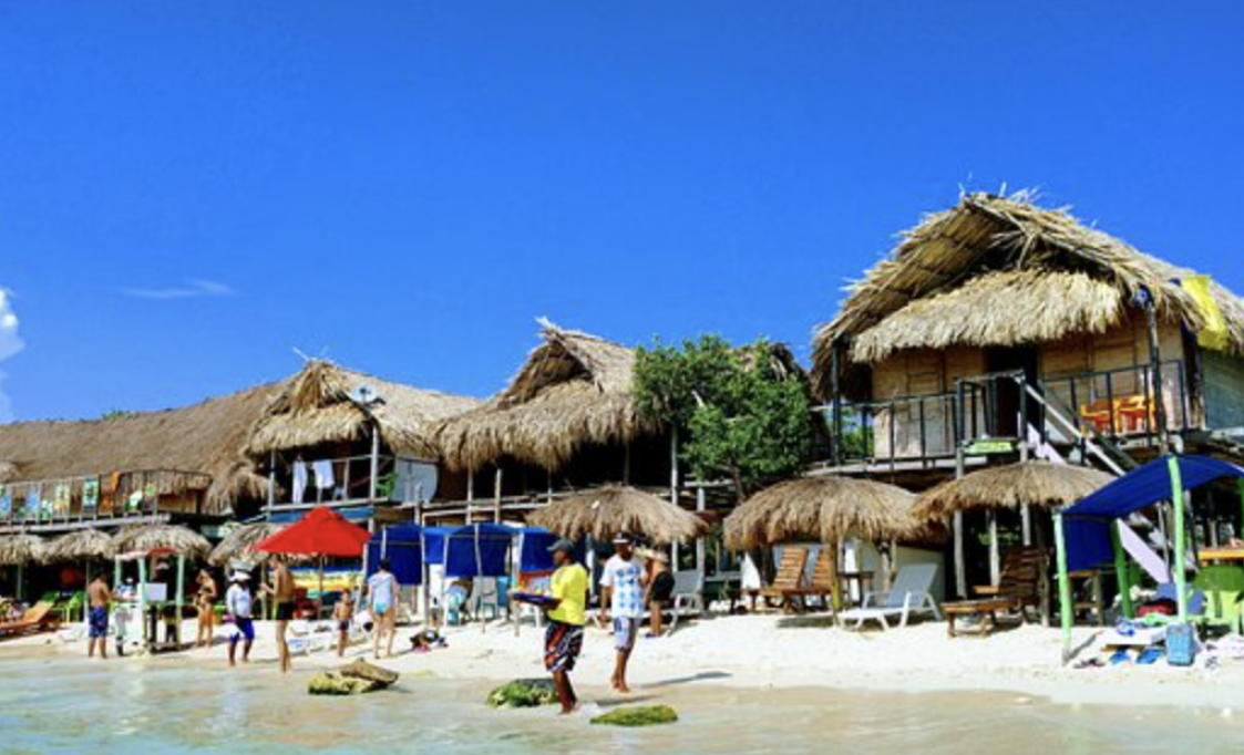 cabanas in the beaches of playa blanca, baru